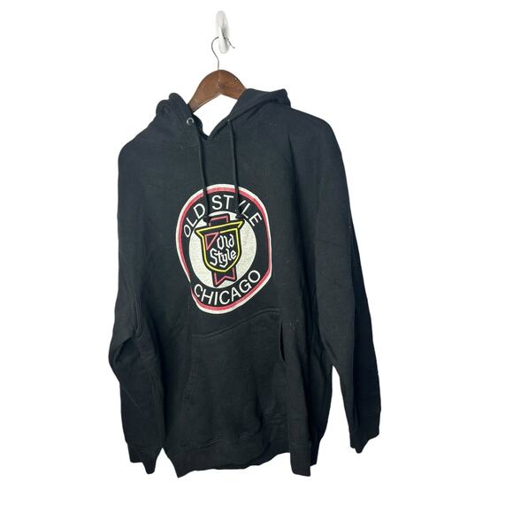 Old Style Chicago Hockey Black hoodie hooded sweatshirt mens - Picture 1 of 2